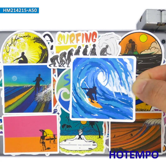 20/30/50Pieces Summer Beach Surfing Life Funny Art Graffiti Travel Stickers for Phone Luggage Motorcycle Car Bike Laptop Sticker