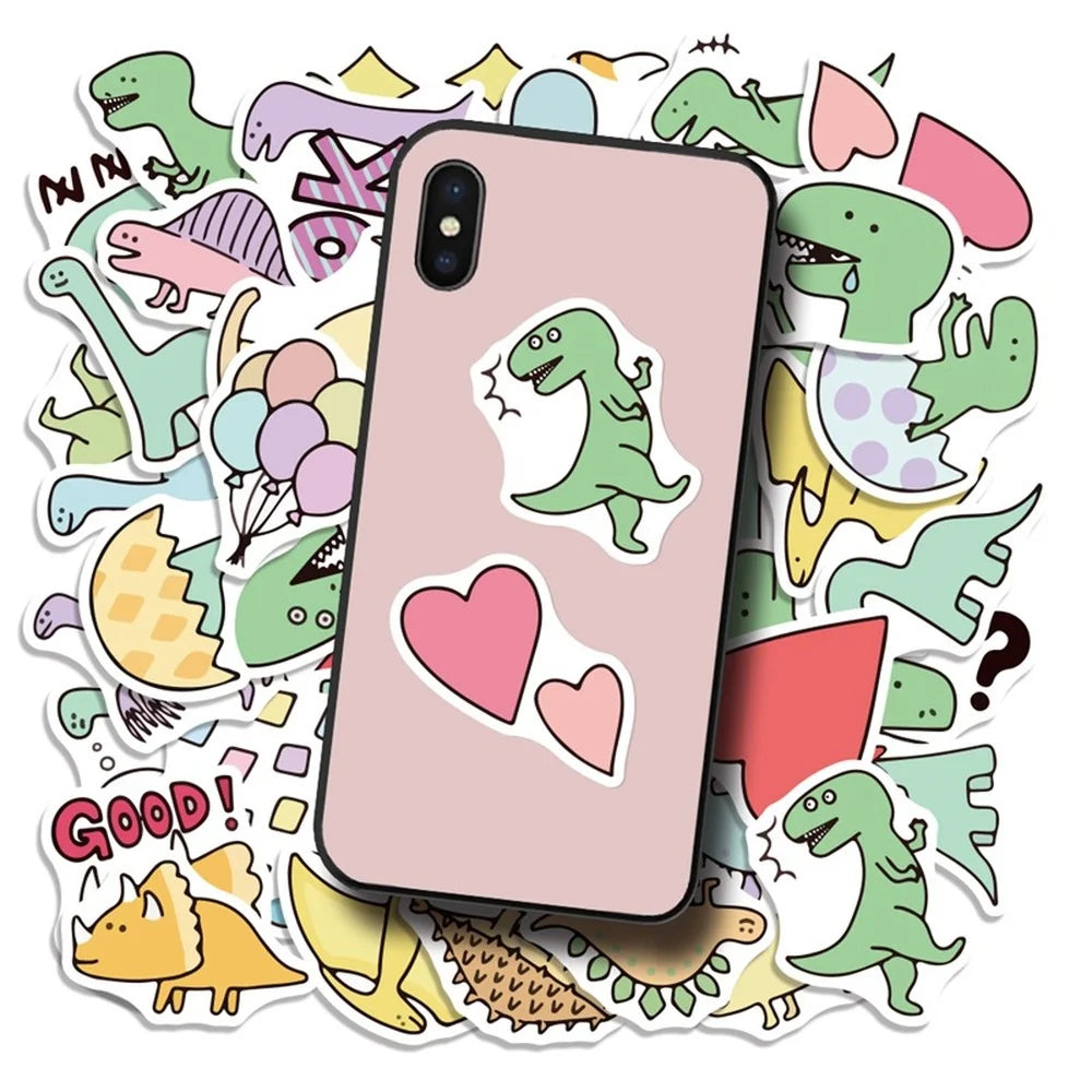 40pcs Dinosaur Sticker Cartoon Animal Educational Toys Stickers for Children DIY Laptop Scrapbooking Luggage Bicycle