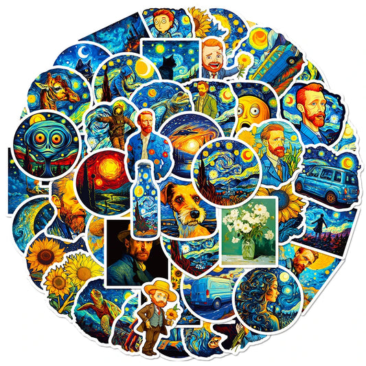 Van Gogh Art Stickers Set - Aesthetic DIY Decoration for Suitcase, Notebook, Phone