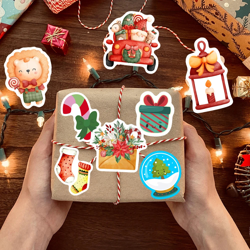 Christmas Stickers Cute Seal Sticker Cartoon DIY Scrapbooking Decoration Decals Funny Children Toys PVC Waterproof for Laptop