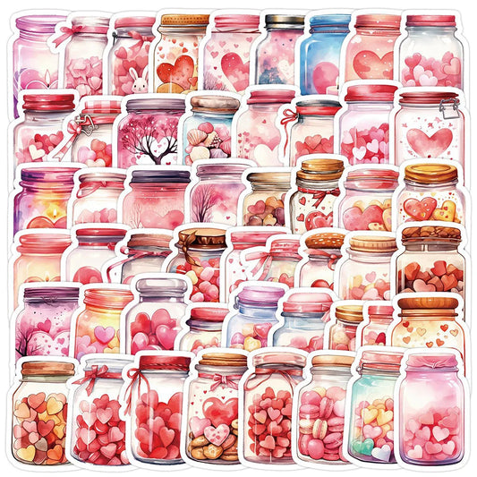 Cute Pink Love Cartoon Stickers Pack - Fridge, Laptop, Notebook Decals