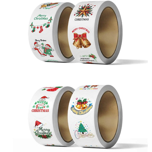 50-500pc New Year Christmas Stickers Cute Kawaii Cartoon Santa Claus Package Gift Children Sticker Stationery Stickers For Kids