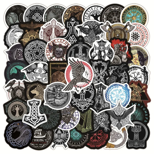 Vintage Viking Totem Stickers 10/30/50PCS PVC Decor