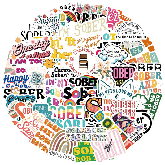Sober Graffiti Stickers 10/30/50Pcs for Suitcase, Skateboard, Laptop, Luggage, Phone, DIY Decal