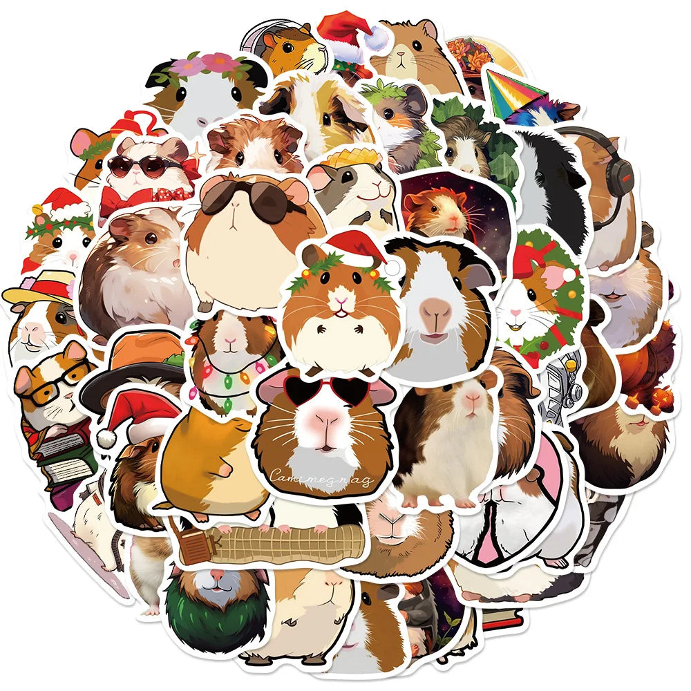 10/30/50PCS Cute Cavia Porcellus Stickers Cartoon Animal Decals Notebook Laptop Luggage Phone Suitcase Fridge DIY Decoration Toy