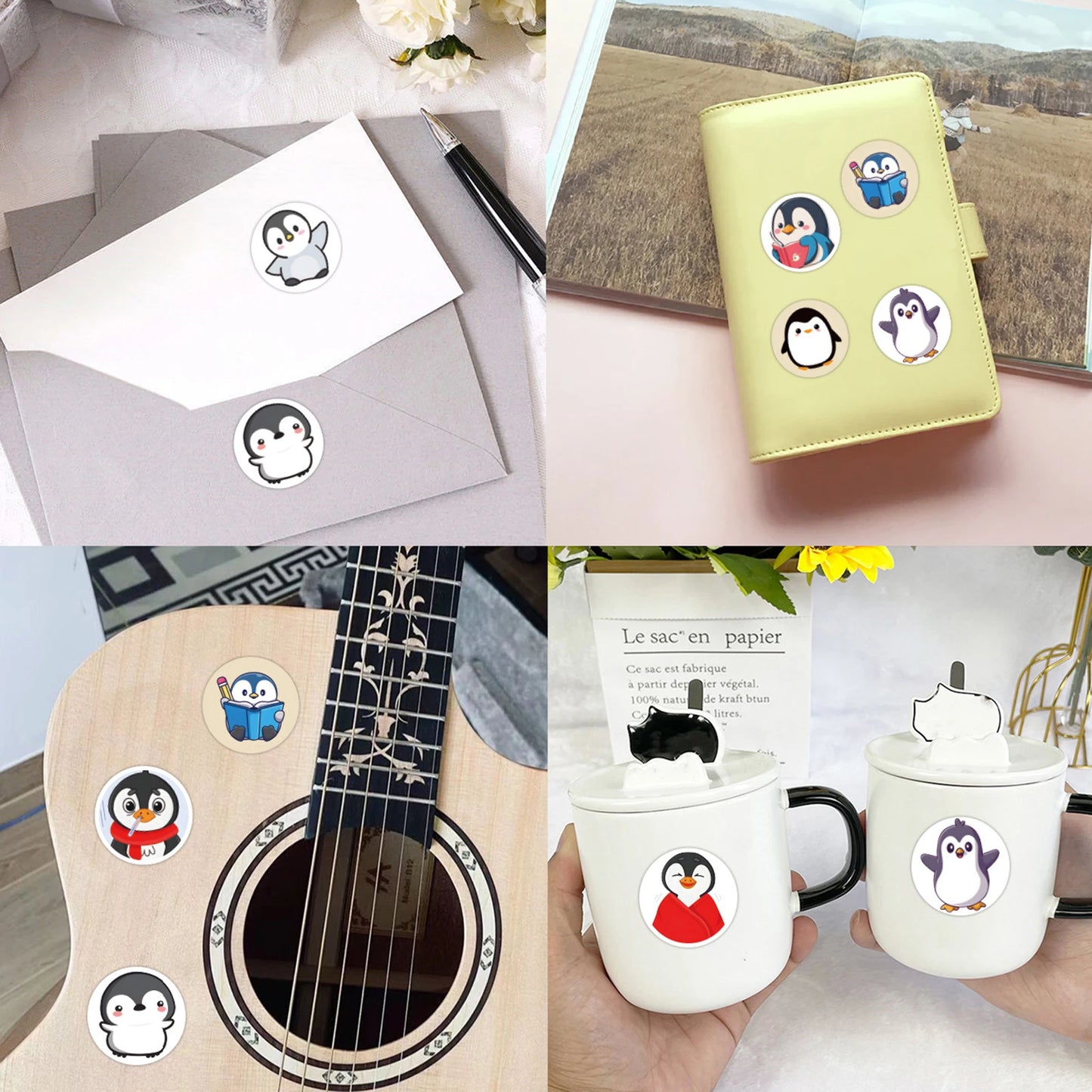 100-500pcs Cartoon Penguin Stickers For Kid Funny Decal Toy Gift DIY Decoration Label Cute Animal Label Stationery Sticker