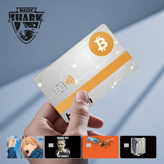 Trump Dog Bitcoin Anime Skull Card Sticker Cover