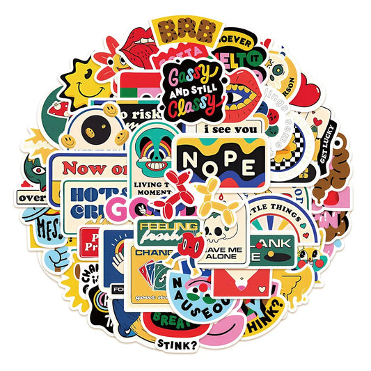 Funny Cartoon Sticker Pack for Phone, Laptop, Luggage, Skateboard, DIY Decals, Kids Toy