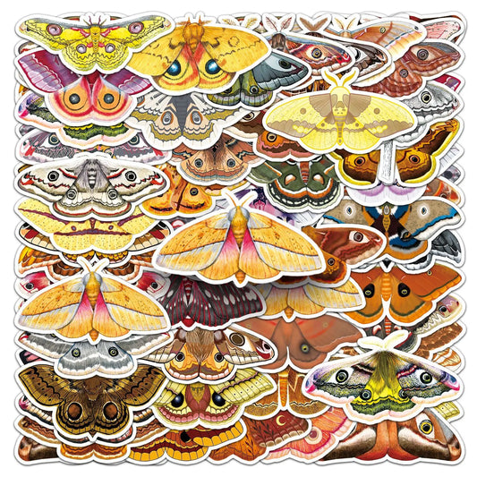 Moth Cartoon Stickers: Insect Graffiti Decals for Scrapbook, Laptop, Phone, Bike, Guitar, Luggage