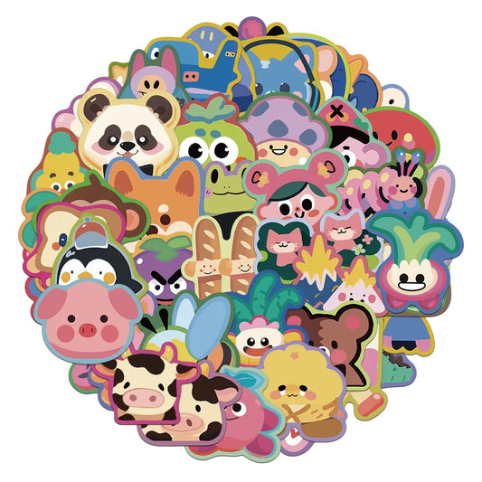 Colorful Elephant Cartoon Animal Stickers for Laptop, Motorcycle, Luggage, Snowboard, Fridge (10/30/50Pcs)