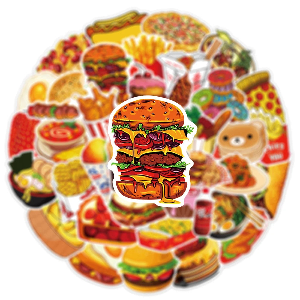 10/30/50pcs Delicious Food and Drink Sticker Packs