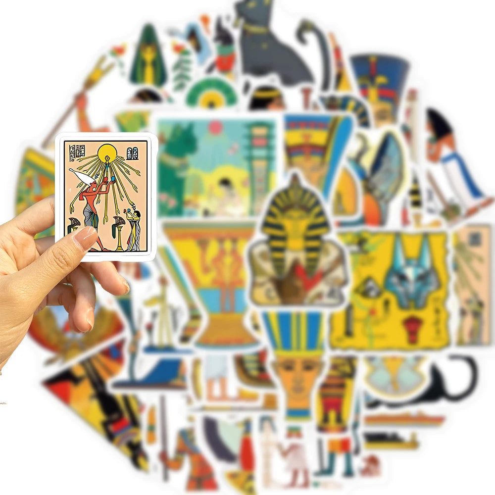 10/30/50pcs Cool Ancient Egypt Pharaoh Pyramid Waterproof Stickers Art Decals Laptop Suitcase Car Phone Decoration Sticker Toys