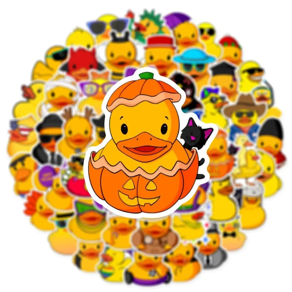 10/50Pcs Cute Little Yellow Duck Stickers For Suitcase Laptop Phone Cartoon Sticker Craft Supplies Vintage Scrapbooking Material