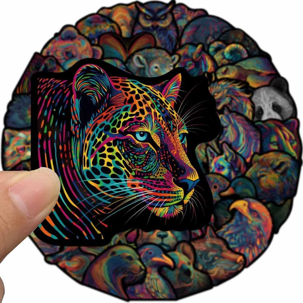 10/30/50PCS Psychedelic Line Animals Cartoon Stickers Novel Decals DIY Skateboard Guitar Laptop Motorcycle Classic Toy Sticker