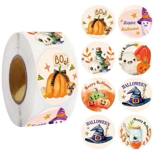 Halloween Pumpkin Stickers Labels (100-500pcs)