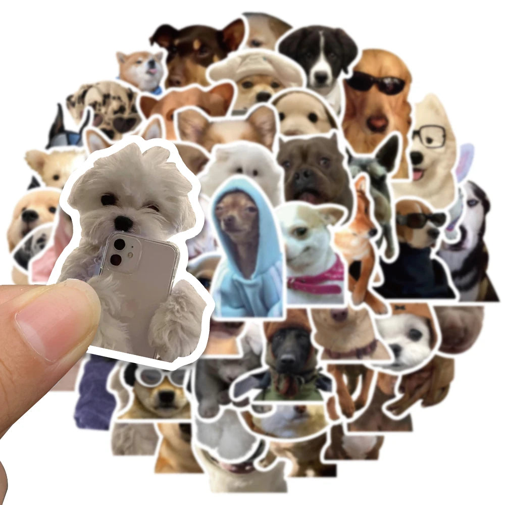 50pcs Funny Animals Dogs Meme Stickers For Luggage Guitar Phone Skateboard Vinyl Waterproof Graffiti Laptop Decals