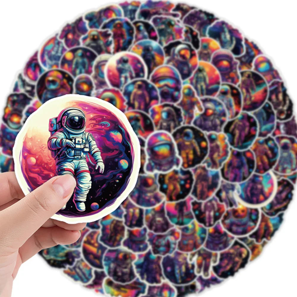 10/30/50/100pcs Cartoon Outer Space Astronaut Graffiti Stickers Decals Kid Toy Laptop Notebook Phone Suitcase Decoration Sticker