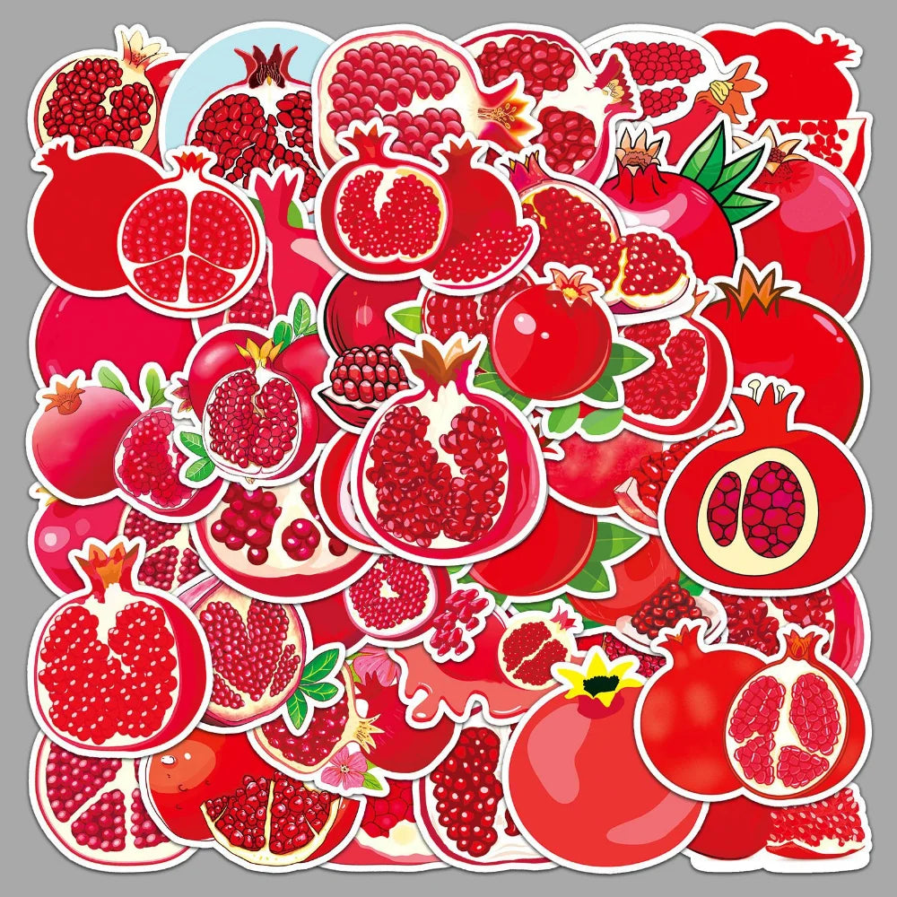 10/50Pcs Autumn Pomegranate Stickers Decoration Adhesive Sticker DIY Laptop Phone Decal Accessories Stickers