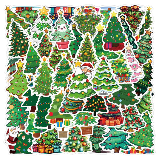 Green Christmas Tree Stickers Decals DIY Skateboard Phone Fridge Scrapbook Graffiti