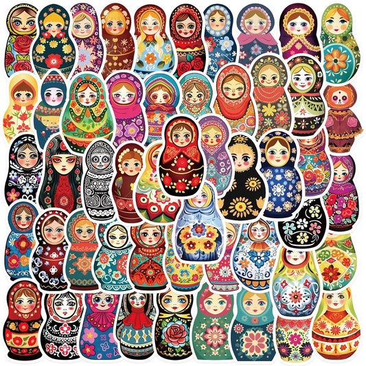 Matryoshka Doll Stickers 10/30/52PCS for Phone Laptop Luggage Skateboard Decals