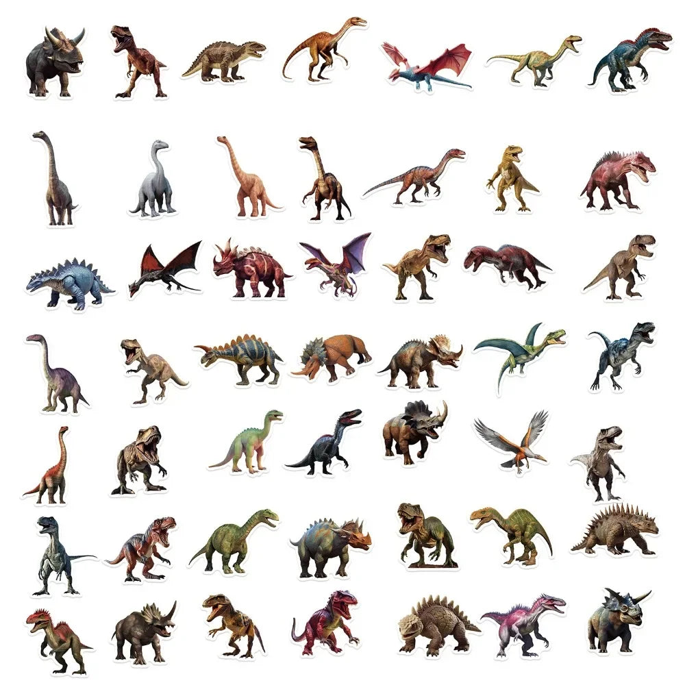 10/50Pcs Dinosaur Stickers Kids Toy Gift DIY Laptop Phone Suitcase Notebook Ancient Animal Sticker Graffiti Decals