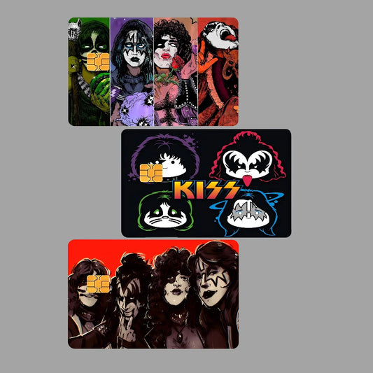 KISS Band Card Skin Sticker: Gold Silver Black Matte