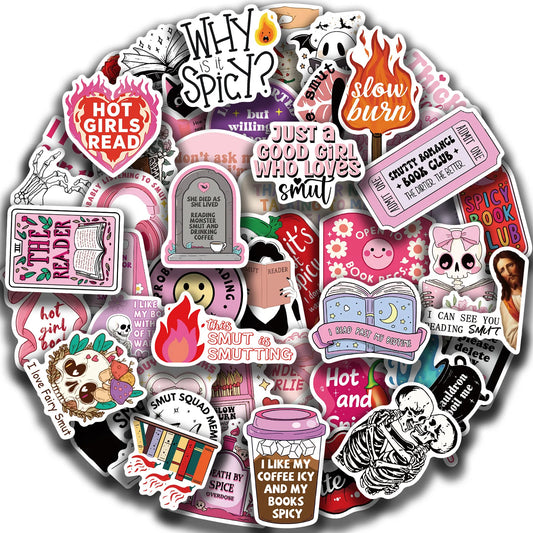50 Cute Pink Romance Book Stickers for Laptop & Diary