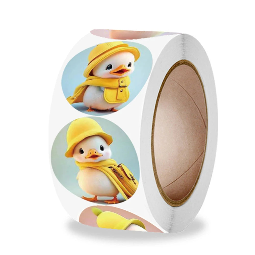 100-500pcs Lovely Duck Stickers Reward Self Adhesive Seal Lables For Scrapbooking Cards Handmadek,  Stationery Stickers