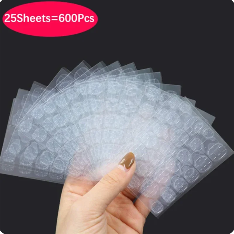 600PCS Double Sided Nail Adhesive Tabs Waterproof Breathable Fake Nail Stickers