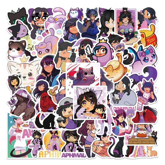 Aphmau Cartoon Stickers 10/30/50PCS for Phone Laptop Luggage Skateboard Kids Gift