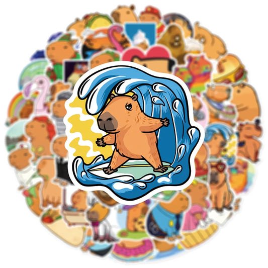 Capybara Cartoon Stickers Pack for Phone Laptop Luggage Skateboard Kids Gift