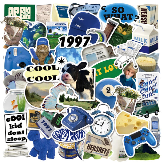 Cartoon Stickers Pack: Aesthetic Cute Decals for Phone, Laptop, Bike, Suitcase, Scrapbook, Guitar, Car - Waterproof