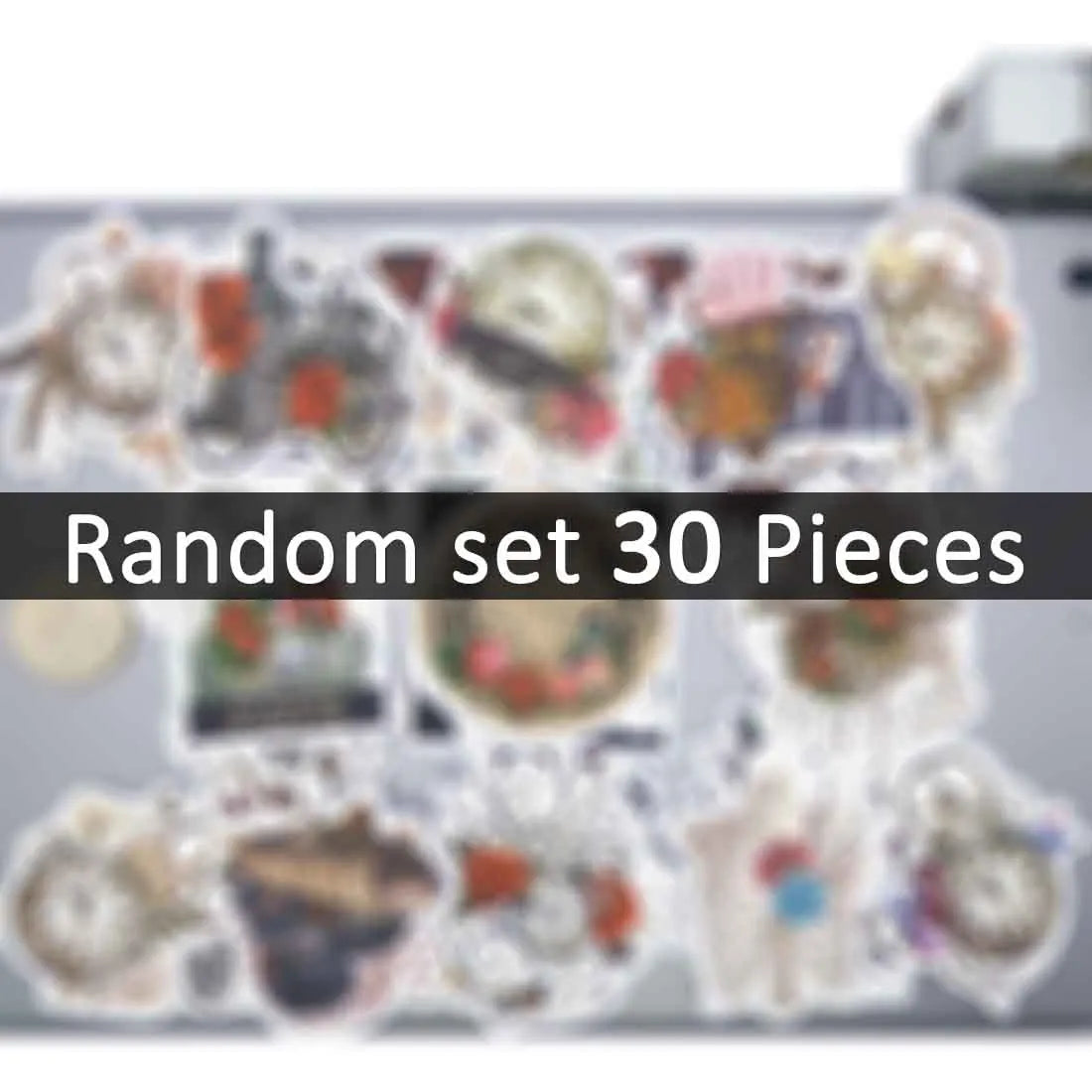 20/30/50Pieces Retro Victorian Age Steampunk Style Gothic Rose Stickers for Scrapbook Car Bike Luggage Phone Laptop Sticker Toys