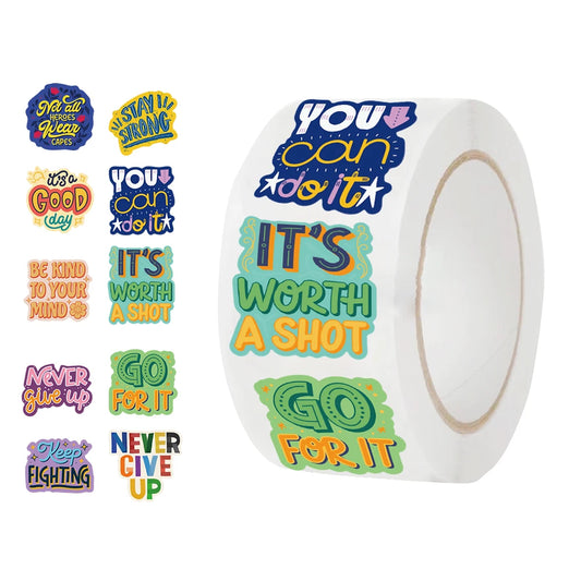 500pcs Cute Reward Stickers Roll with Word Motivational Stickers for School Teacher Children Student Stationery Stickers Kids