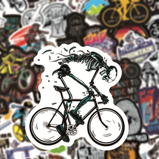 50Pcs Waterproof MTB Bike Stickers for Laptop & Skateboard