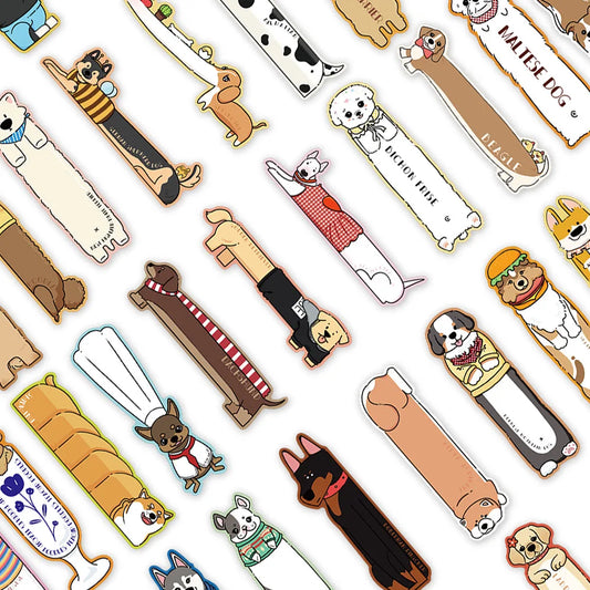 30pcs Cute Cartoon Animals Dogs Paper Bookmarks DIY Library Office Books Page Markings Students Readers Page Markers Gift