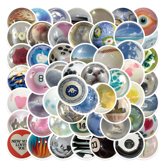 Cute Glass Bead Stickers Cat Eyes Cartoon Decals DIY Phone Skateboard Suitcase Helmet