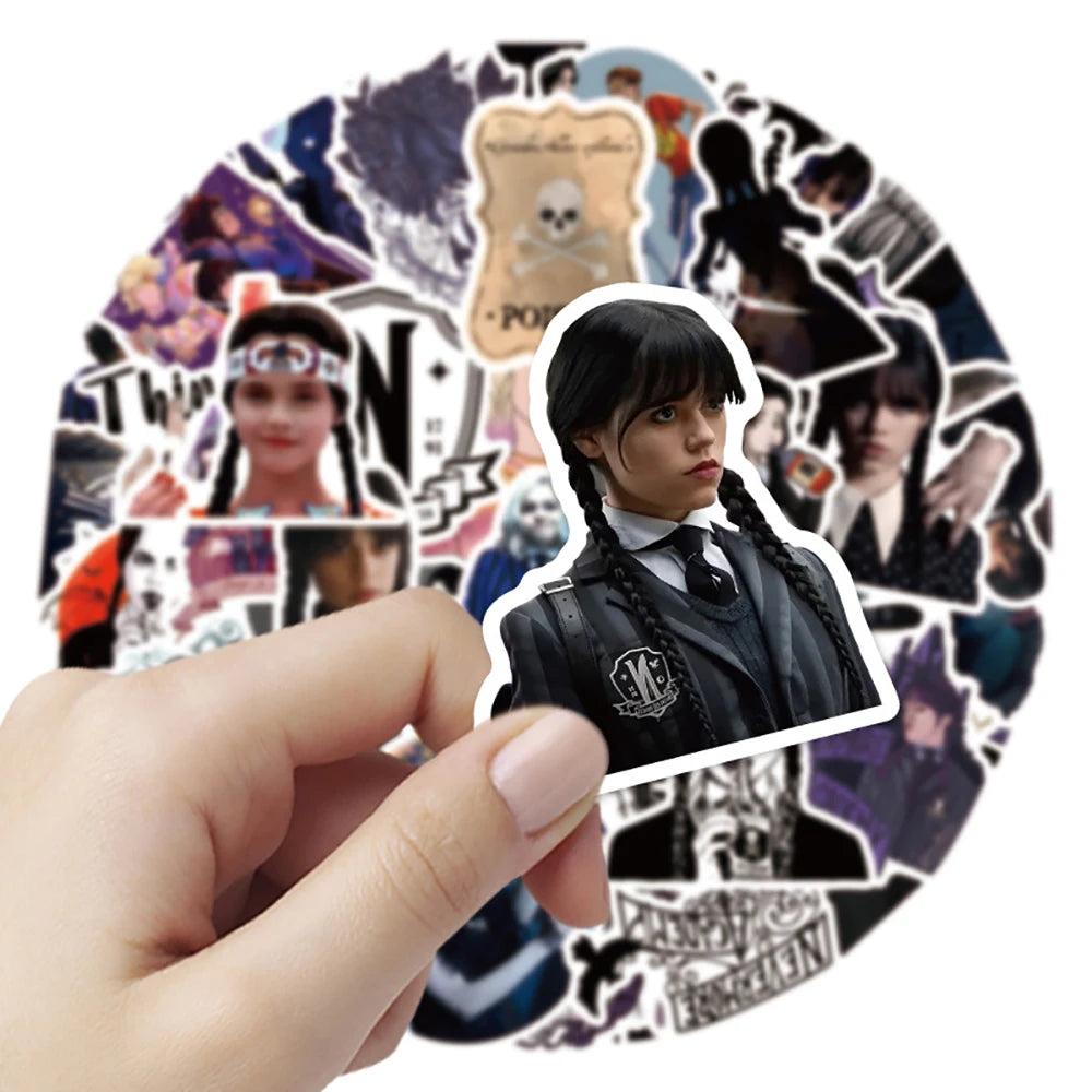 10/30/52PCS Wednesday Addams TV Show Cartoon Stickers DIY Phone Notebook Suitcase Laptop Fridge Wall Cool Sticker Decal Gift