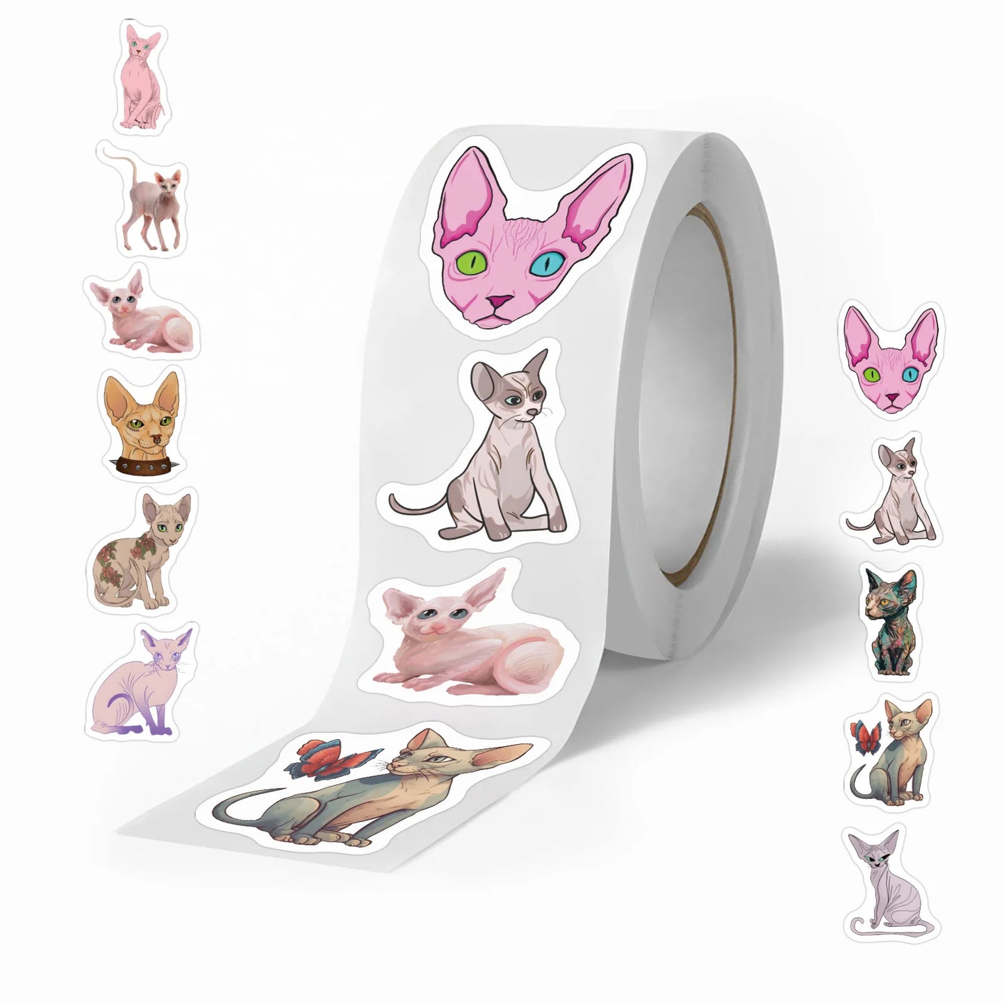 100-500pcs Cute Cat Animal Stickers Reward Stickers Kids Toys DIY Scrapbook Party Gift Decoration Label Stationery Sticker