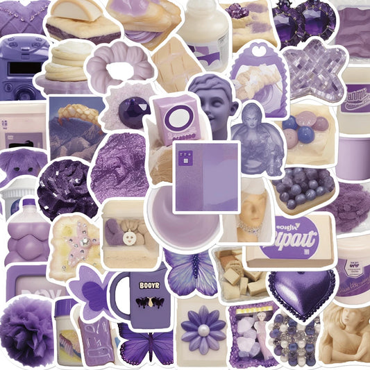 Purple Kawaii Stickers Pack - Cute Decals for Laptop, Phone, Luggage, Car, Kids Toys