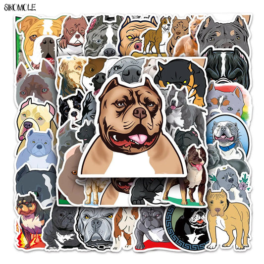 Bulldog Dog Stickers Pack - Laptop, Suitcase, Skateboard, Guitar, Kids Gift