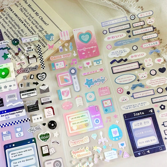 Y2K Aesthetic Dialog Box Sticker Scrapbook Deco