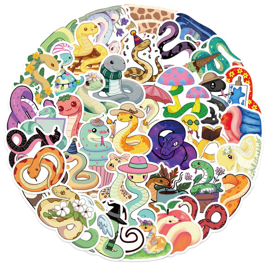 Snake Cartoon Stickers Animal Meme Decals for Laptop, Phone, Guitar, Skateboard, Kids Toys
