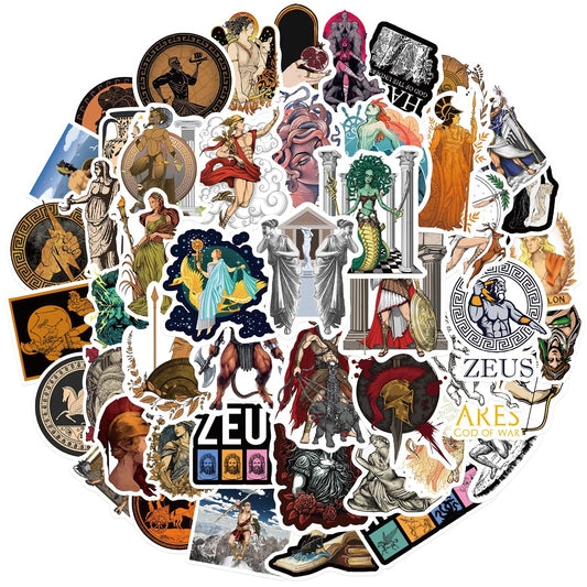 Greek Mythology Aesthetic Stickers: 10/30/50pcs for Suitcase, Skateboard, Laptop, Luggage, Phone, Car, DIY Decal