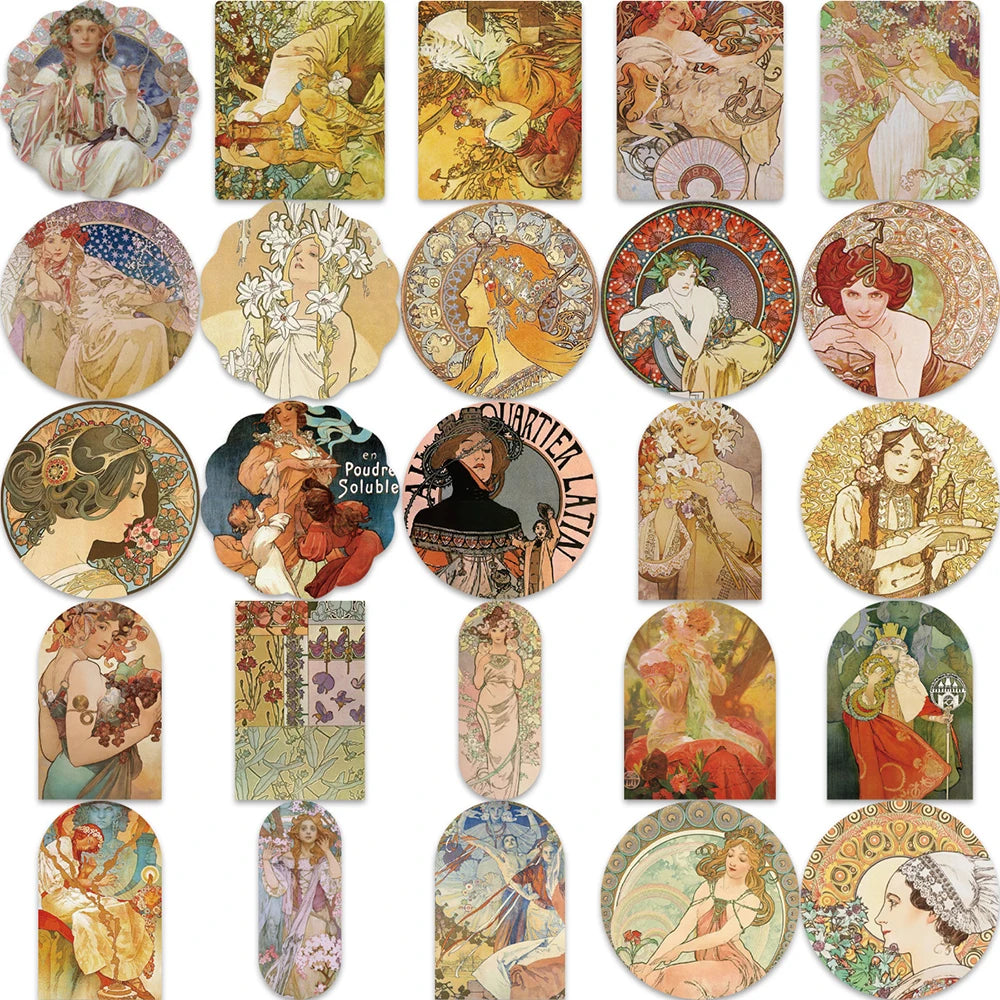 10/30/54PCS Renaissance Artist Painting Stickers Vintage Decals DIY Album Phone Suitcase Skateboard Laptop Car Bike Toys Sticker