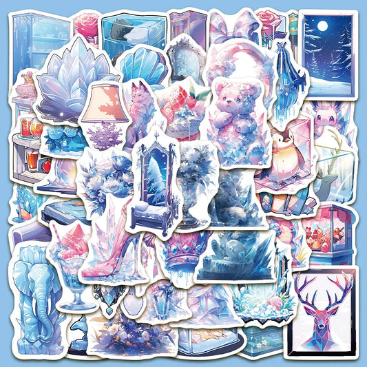 50Pcs Ice and Snow World Cartoon Stickers for Helmet, Wall, Desktop Decoration