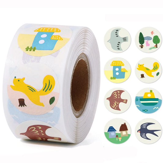 100-500pcs Reward Stickers Teachers Encourage Labels for Kid Motivational Stickers Cute Animals for Students Stationery Labels