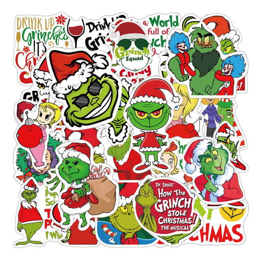 Grinch Movie Stickers: Christmas Decals for Laptops & More