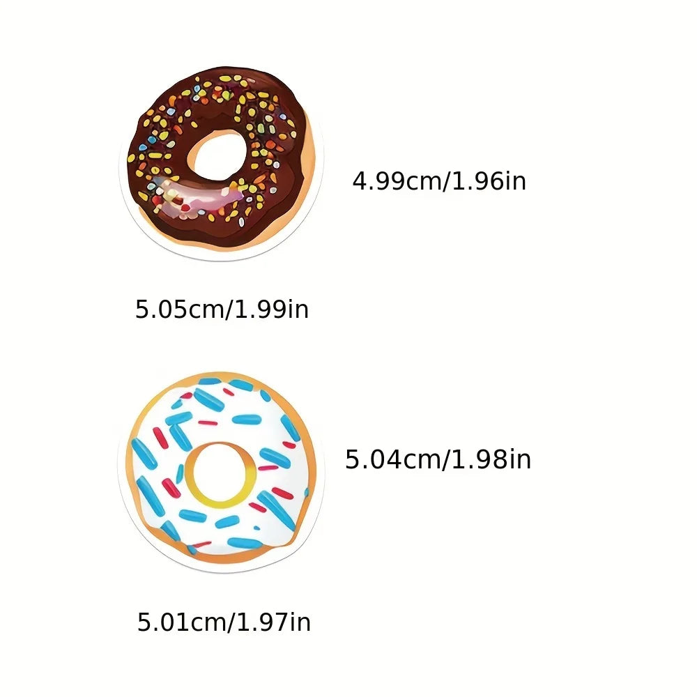 50PCS Delicious Donut Cartoon Kids Sticker For Kids Toy Luggage Laptop Ipad Cup Diary Guitar Car DIY Gifts Toys Decal