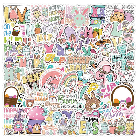 Cute Cartoon Easter Stickers 10/30/50pcs for Laptop, Suitcase, Phone, Diary, Kids